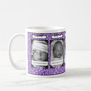 Trendy Paars Leopard Baby Foto en naam Koffiemok