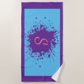 Trendy Paars Pink Splash Design Monogramed Strandlaken (Voorkant)