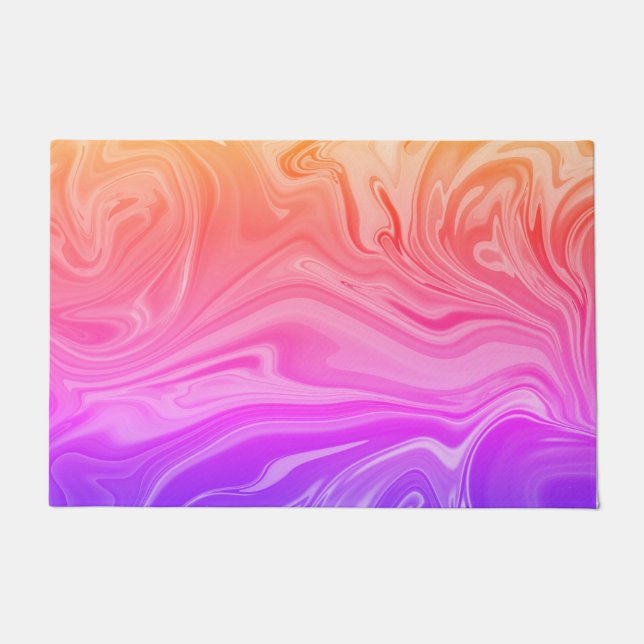 Trendy Paars Red Yellow Abstract  Deurmat (Voorkant)