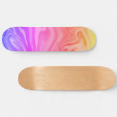 Trendy Paars Red Yellow Abstract Skateboard (Horizontaal)