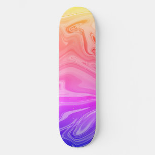 Trendy Paars Red Yellow Abstract Skateboard
