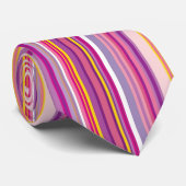 Trendy Paars Stripe Patroon met opgerold opgerold  Stropdas (Opgerold)