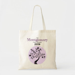 Trendy Paars Tree Artwork Family Reunion Memento Tote Bag