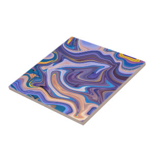 Trendy Paarse blauwe marmer Stone - Abstracte text Tegeltje