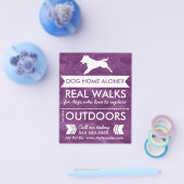 Trendy Paarse Dog Silhouette Dog Walker Flyer (Enkel)