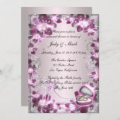 Trendy Paarse Floral Chic Rehearsal Dinner Invite Kaart (Voorkant / Achterkant)