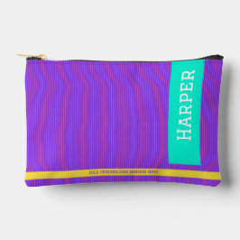 Trendy Paarse gepersonaliseerde naam en monogram Etui