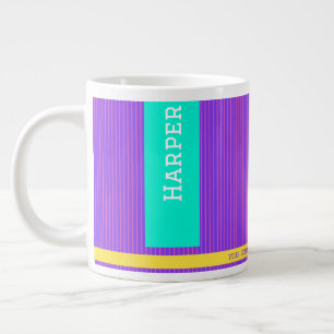 Trendy Paarse gepersonaliseerde naam Extra Grote Beker