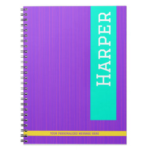 Trendy Paarse gepersonaliseerde naam Notitieboek