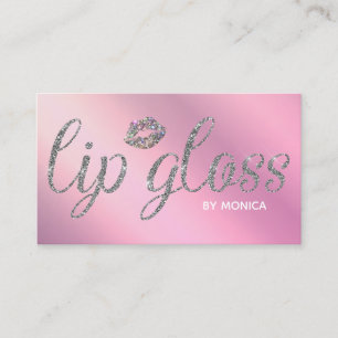 Trendy Paarse Glitter Lipglans Visitekaartje