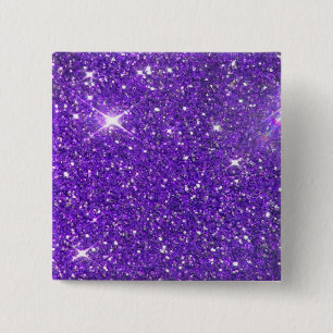 Trendy Paarse Glitterende Glans Glitters Vierkante Button 5,1 Cm