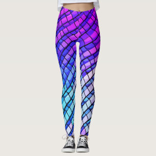 Trendy Paarse gradiënt Abstract geometrisch patroo Leggings