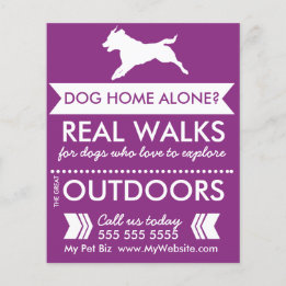 Trendy Paarse Honden Silhouet Hond Uitlater Flyer