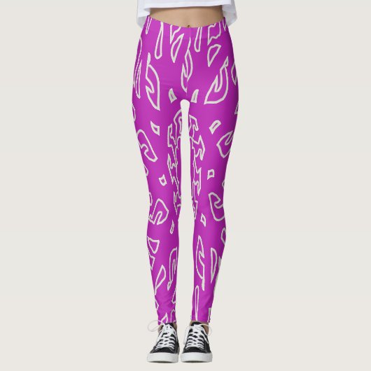 Trendy paarse "Ratti_Creative_Arts" Leggings (Voorkant)