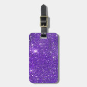 Trendy Paarse Sparking Glitter Glitz Bagagelabel (Voorkant verticaal)