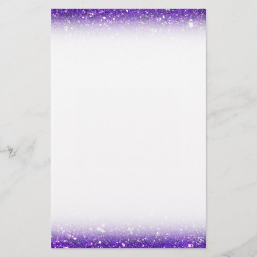 Trendy Paarse Sparking Glitter Glitz Briefpapier (Voorkant)