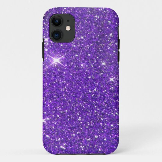 Trendy Paarse Sparking Glitter Glitz Case-Mate iPhone Case (Achterkant)