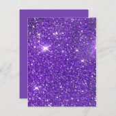 Trendy Paarse Sparking Glitter Glitz Kaart (Voorkant / Achterkant)