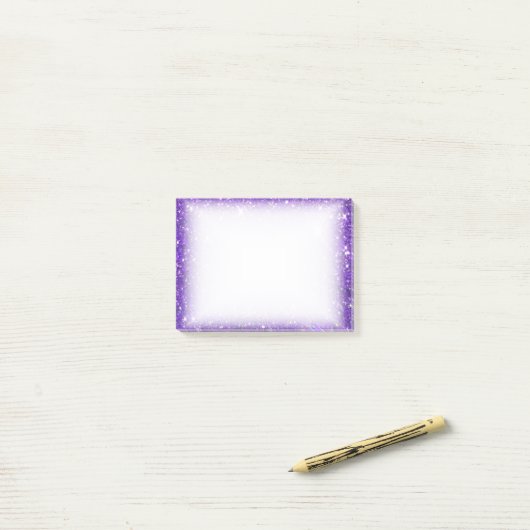 Trendy Paarse Sparking Glitter Glitz Post-it® Notes (Op bureau)