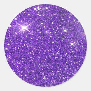 Trendy Paarse Sparking Glitter Glitz Ronde Sticker