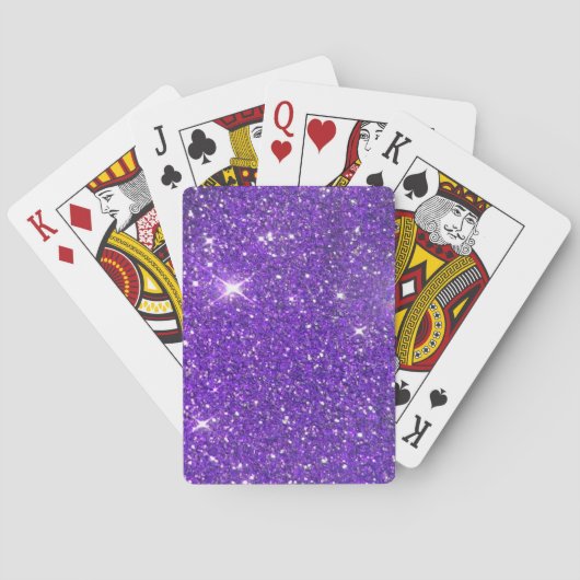 Trendy Paarse Sparking Glitter Glitz Speelkaarten (Achterkant)