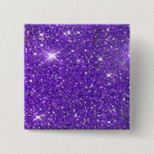 Trendy Paarse Sparking Glitter Glitz Vierkante Button 5,1 Cm (Voorkant)