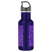 Trendy Paarse Sparking Glitter Glitz Waterfles (Achterkant)