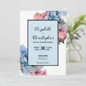 Trendy Paint Splash Navy Roze Abstract Modern Kaart (Staand voorkant)