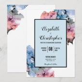 Trendy Paint Splash Navy Roze Abstract Modern Kaart (Voorkant / Achterkant)