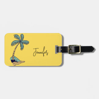 Trendy Palm Tree Vacation Bagagelabel