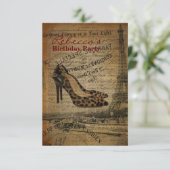trendy parisian girly stiletto - verjaardagskaart kaart (Staand voorkant)