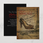 trendy parisian girly stiletto - verjaardagskaart kaart (Voorkant / Achterkant)