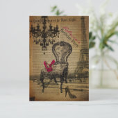 trendy parisian girly stiletto - verjaardagskaart kaart (Staand voorkant)