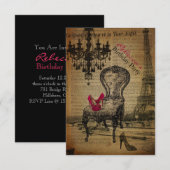 trendy parisian girly stiletto - verjaardagskaart kaart (Voorkant / Achterkant)