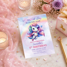 Trendy Pastel Eenhoorn Meisje Verjaardagsfeest In