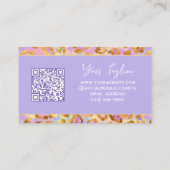 Trendy Pastel Modern Gold Leopard Print QR Code Visitekaartje (Achterkant)