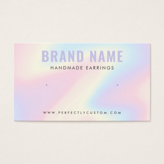 Trendy pastel rainbow logo stud earring display (Devant)