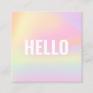 Trendy Pastel Rainbow Unicorn Gradient Hallo Squar Vierkante Visitekaartje