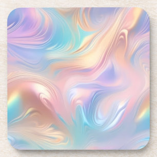 Trendy pastel Roze Blauw geel abstracte golven Bier Onderzetter