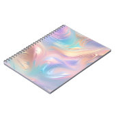 Trendy pastel Roze Blauw geel abstracte golven Notitieboek (Linkerzijde)