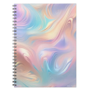Trendy pastel Roze Blauw geel abstracte golven Notitieboek