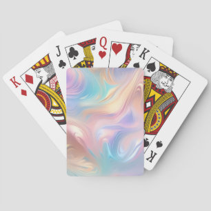 Trendy pastel Roze Blauw geel abstracte golven Pokerkaarten