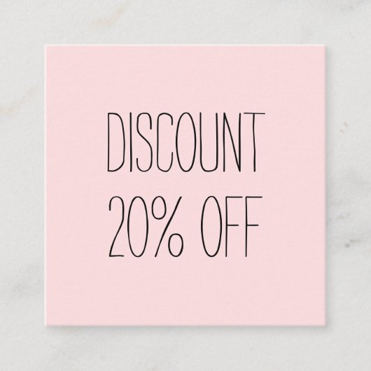 Trendy pastel roze minimalistische moderne korting (Voorkant)