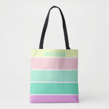 Trendy Pastel Strepen Gepersonaliseerd