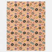 Trendy Pastel Throw Retro Groovy Blanket Design Fleece Deken (Voorkant)
