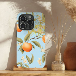 Trendy pastelblauw, Sinaasappel en goud abrikozenf