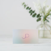 Trendy pastelkleuren Modern Monogram Sjabloon Visitekaartje (Staand voorkant)