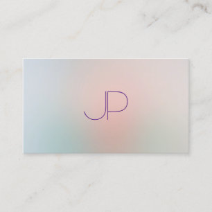 Trendy pastelkleuren Modern Monogram Sjabloon Visitekaartje