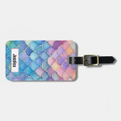 trendy pastelzeemeermineschaal bagagelabel (Voorkant horizontaal)