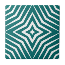Trendy patroon met sterren wit en turquoise M2